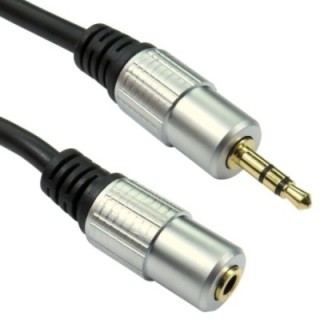 0.5m 3.5mm Male - Female Stereo Cable - Gold Connectors