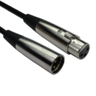 2m 3 Pin XLR Male to Female Cable - Silver Connectors