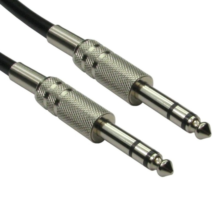 2m 6.35mm Male to Male Audio Cable - Nickel Connectors