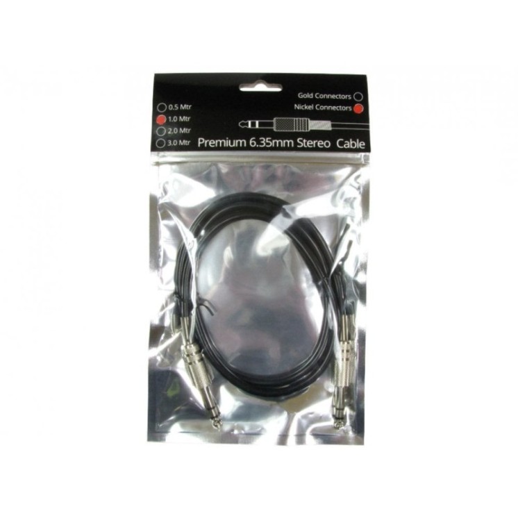 10m 6.35mm Male to Male Audio Cable - Nickel Connectors