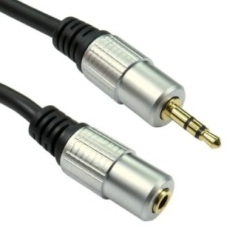 0.5m 3.5mm Male - Female Stereo Cable - Gold Connectors