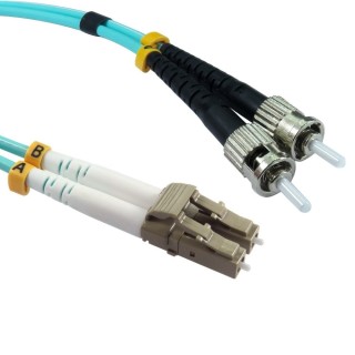 2 MTR LC-ST 50/125 MMD OM4 FIBRE CABLE -AQUA