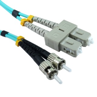 0.5 MTR ST-SC 50/125 MMD OM4 FIBRE CABLE -AQUA