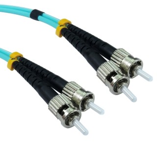 1 MTR ST-ST 50/125 MMD OM4 FIBRE CABLE -AQUA