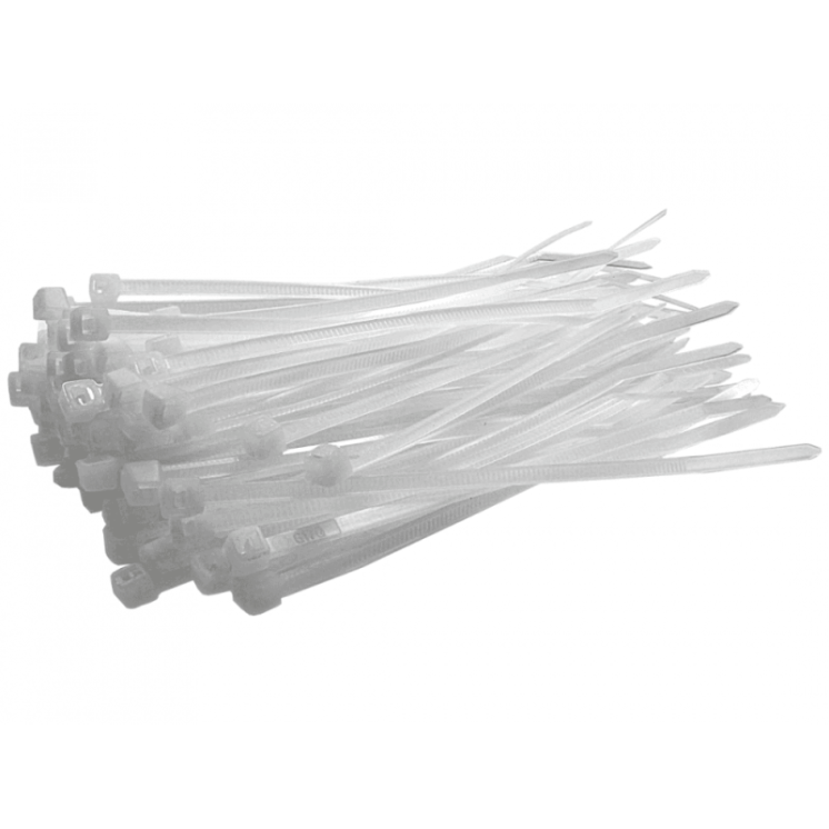 100mm X 2.5mm White Cable Ties - PK 100