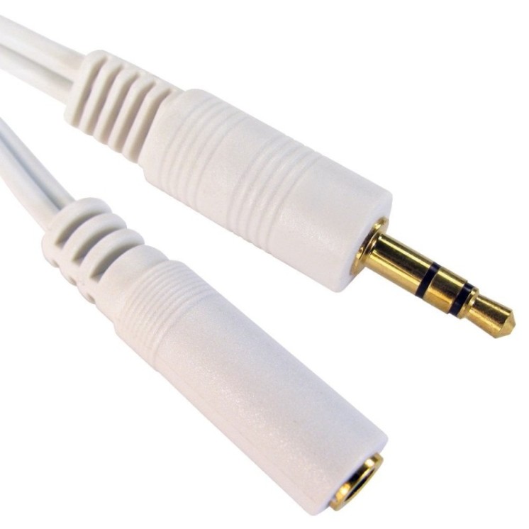 1m 3.5mm Stereo Extension Cable - White