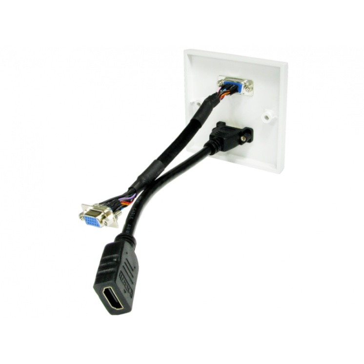 Single HDMI and VGA Faceplate - 5m