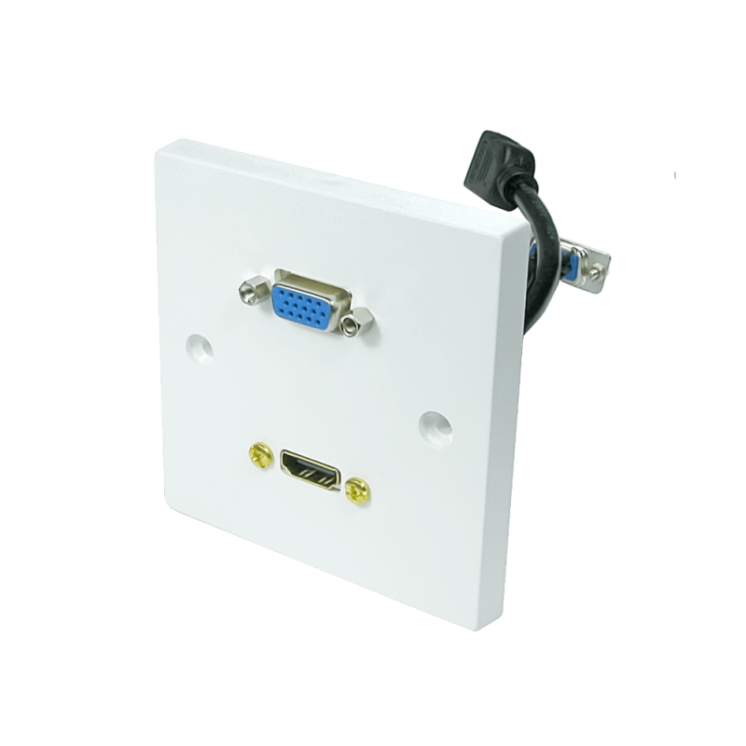 Single HDMI and VGA Faceplate - 7m