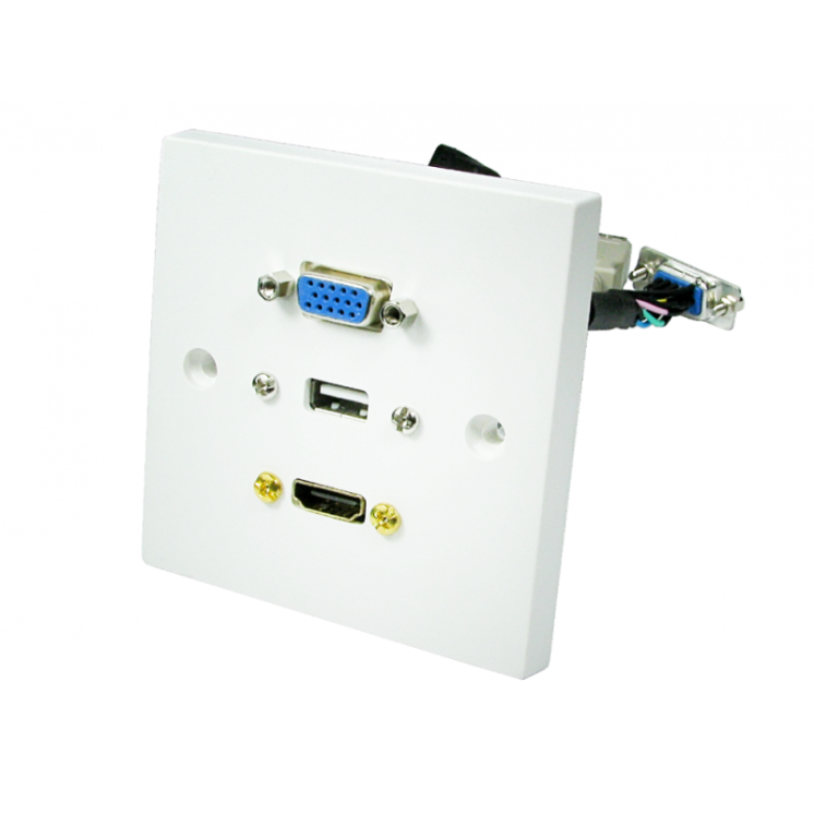 Single HDMI/VGA and USB Faceplate - 15m