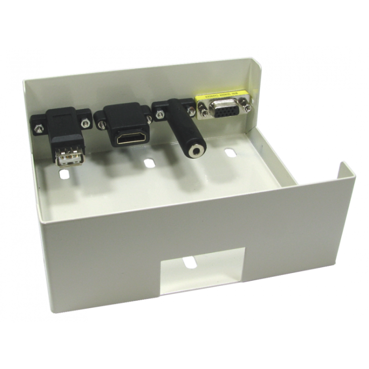 4 Port Metal Box with AV Modular Couplers