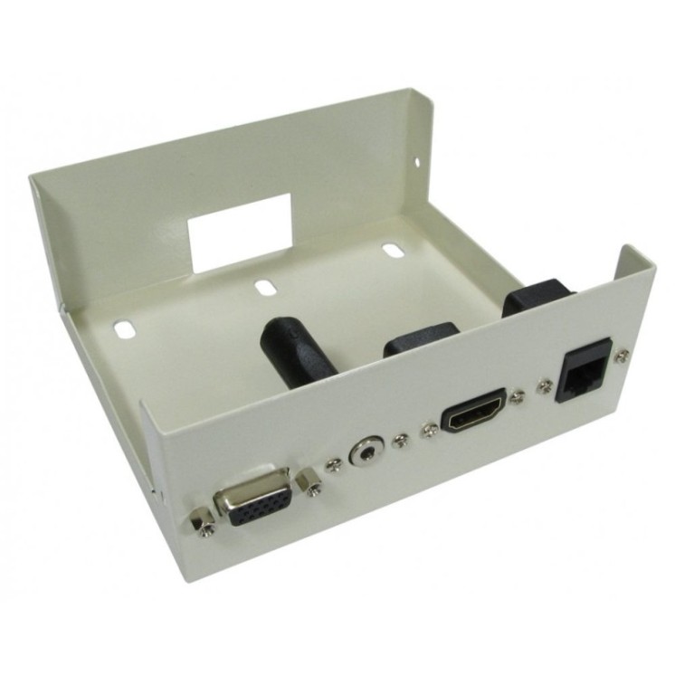 4 Port Metal Box with AV Modular Couplers 5m Kit
