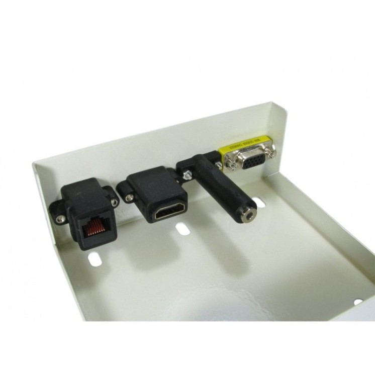 4 Port Metal Box with AV Modular Couplers 5m Kit