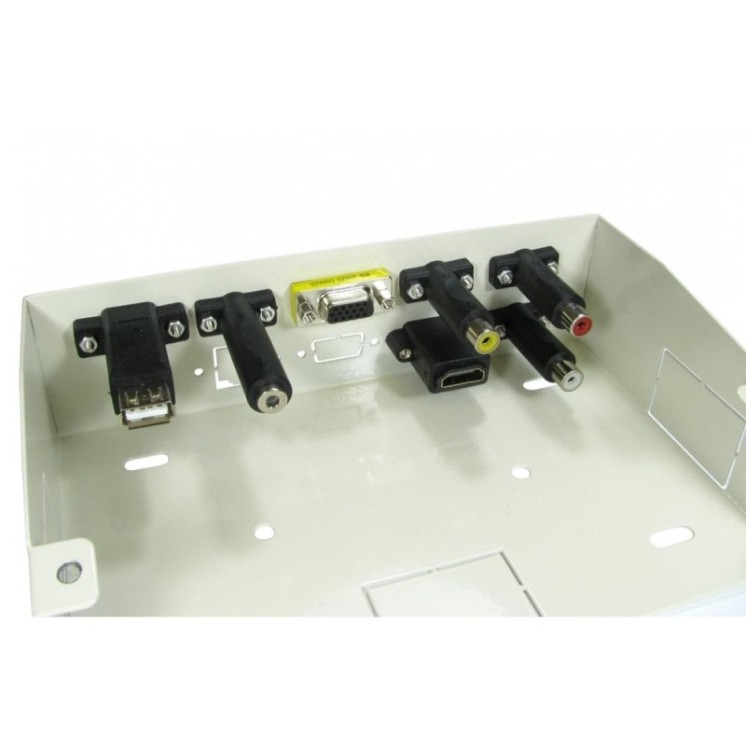 7 Port Metal Box with AV Modular Couplers 10m kit