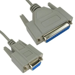 D9 (F) to D25 (F) Null Modem Cable