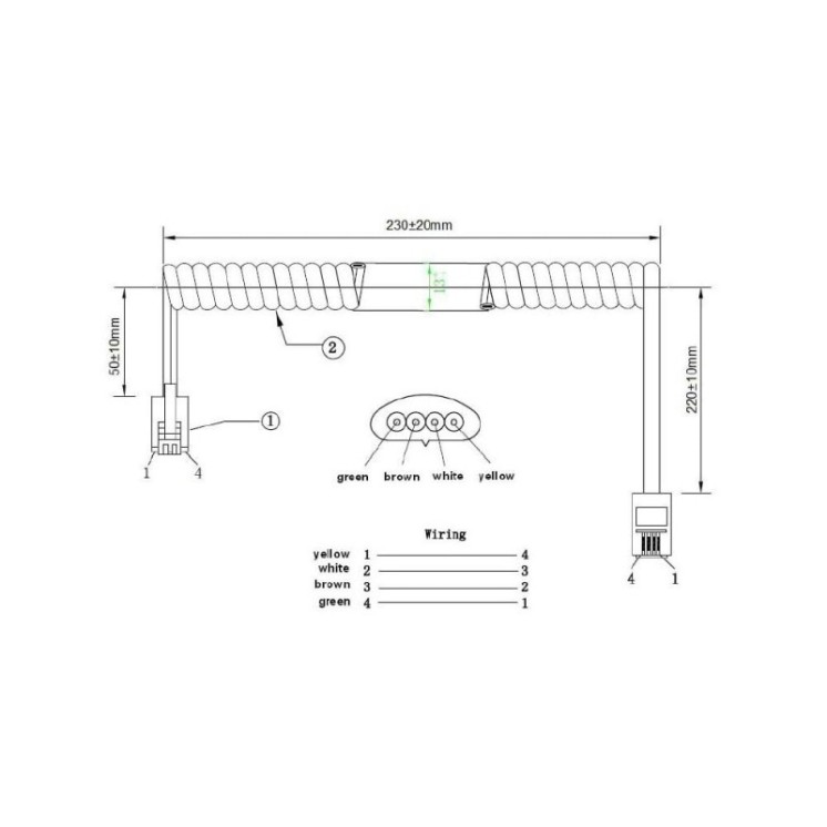 23cm Telephone Handset Cable