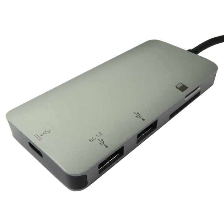 USB Type C to 2 Port USB Hub & Card Reader with PD Function