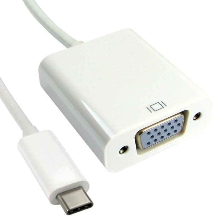 15cm Leaded USB Type C (M) to VGA (F) Adapter
