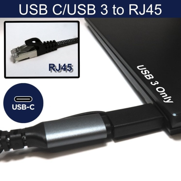 2m USB-C to RJ45 Gigabit Ethernet Cable
