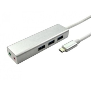USB Type c to USB 3.0 3port hub + 2.1CH sound card