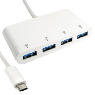 15cm Leaded USB Type C (M) to 4x USB3.0 Type A (F) Hub