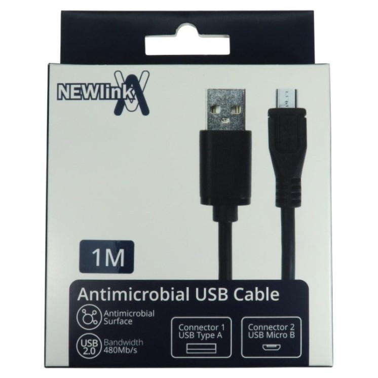 1m USB2.0 AM to MicroBM Cable - Antimicrobial