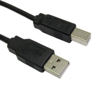 0.5m USB 2.0 Type A (M) to Type B (M) Data Cable - Black