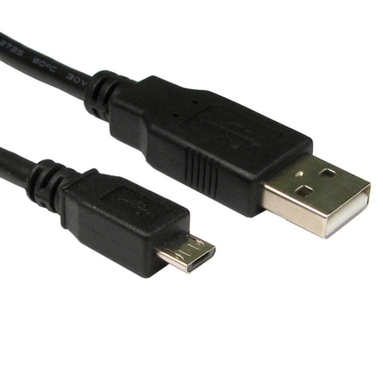 1m USB2.0 Type A (M) to Micro B (M) Cable - Black
