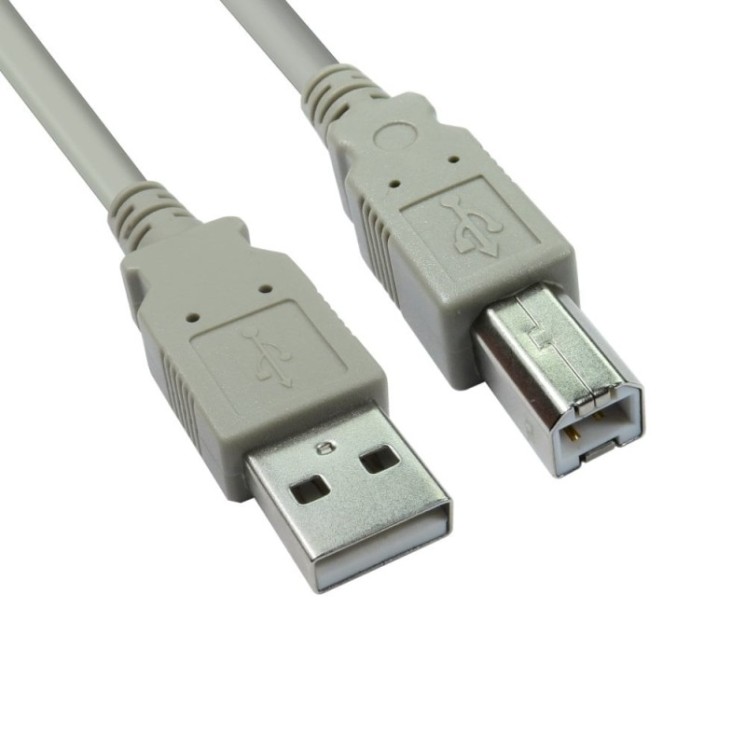 1m USB 2.0 Type A (M) to Type B (M) Data Cable - Beige
