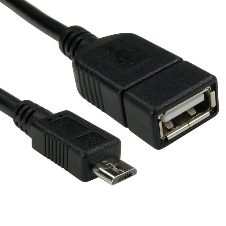 USB 2.0 Micro B (M) to Type A (F) OTG Cable