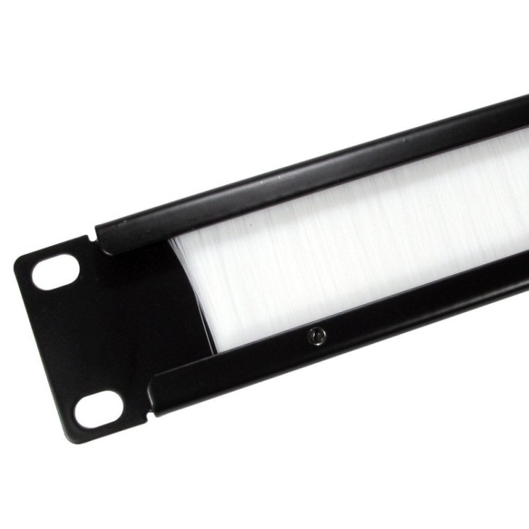 19 Inch Rack Mount White Brush Plate - 1u