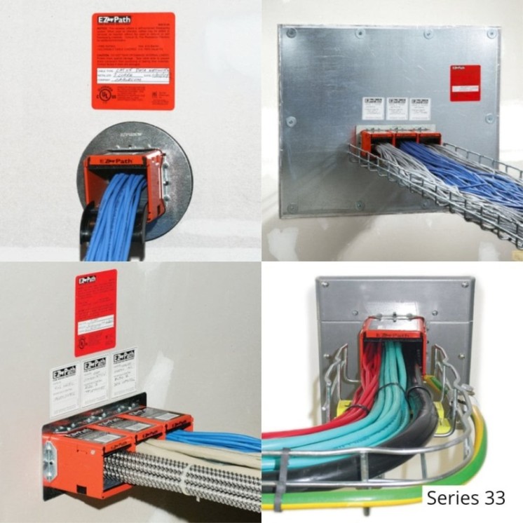 EZ-Path Series 33 Fire Stopping Device 2 Gang Wall Fixing Plate Pair