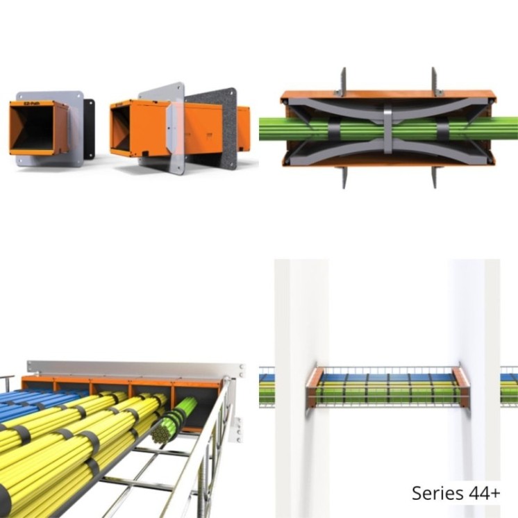 EZ-Path Series 44+ Fire Stopping Device 2 to 5 Gang Floor Fixing Plate Pair