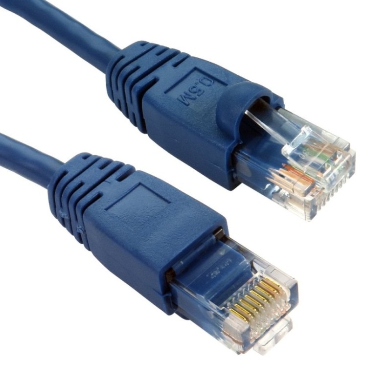 0.5m Snagless Cat5e Patch Cable - Blue