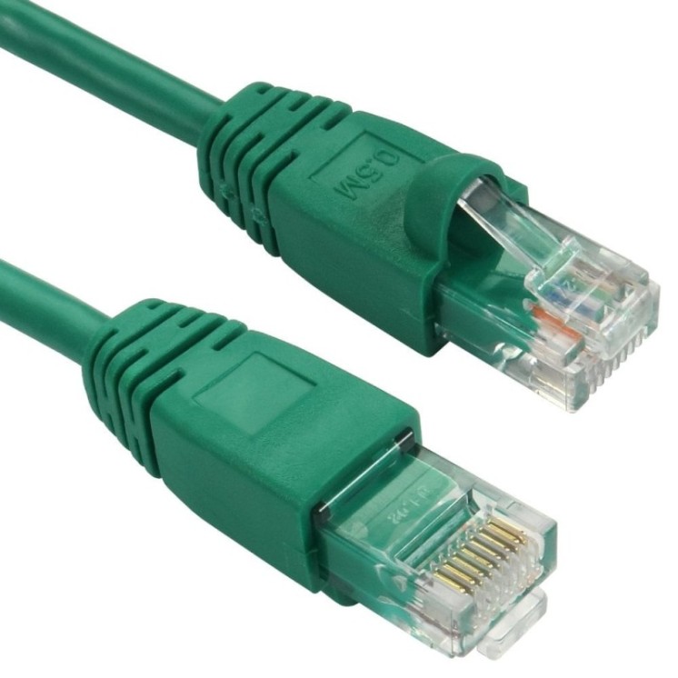 0.5m Snagless Cat5e Patch Cable - Green