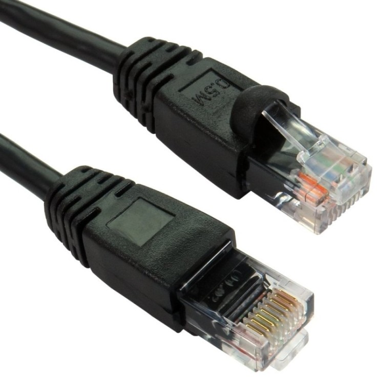 0.5m Snagless Cat5e Patch Cable - Black