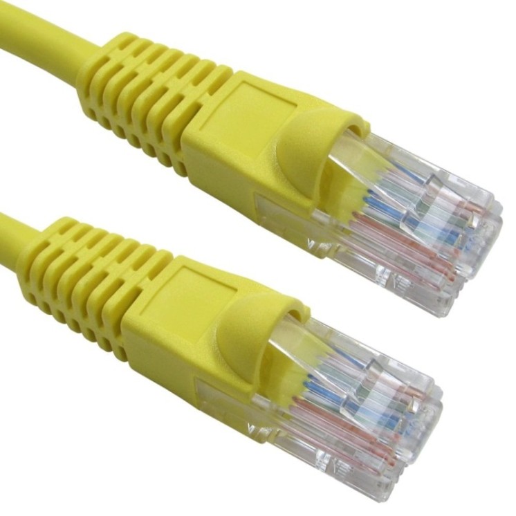 1m Snagless Cat5e LSZH Patch Cable - Yellow