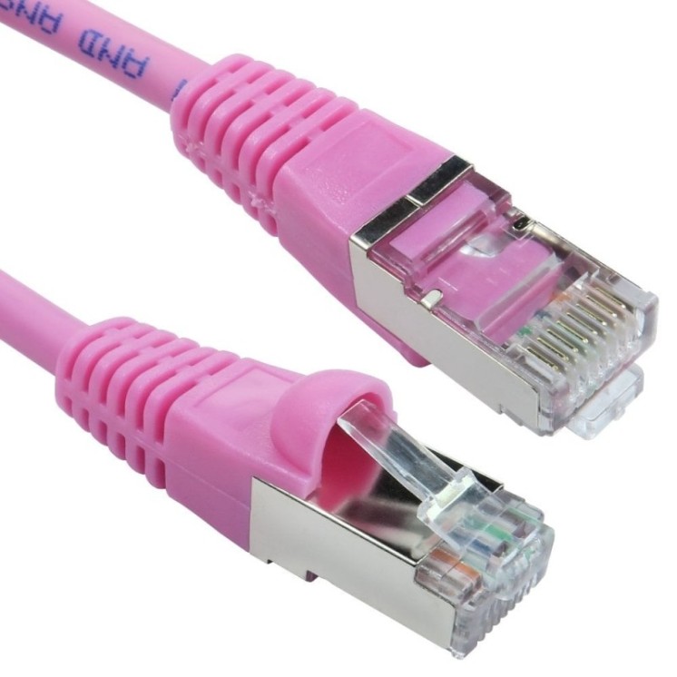 5m Cat6A Patch Cable - Pink