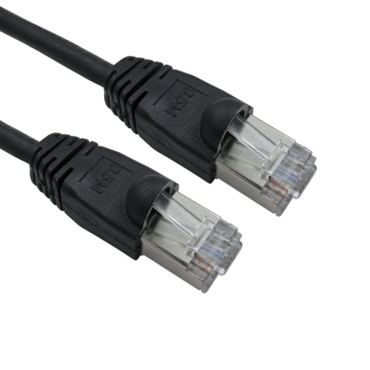 1mtr LSZH Snagless Shielded Cat6 Patch Cable - Black