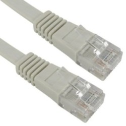 0.5m Cat5e Flat Patch Cable - Grey
