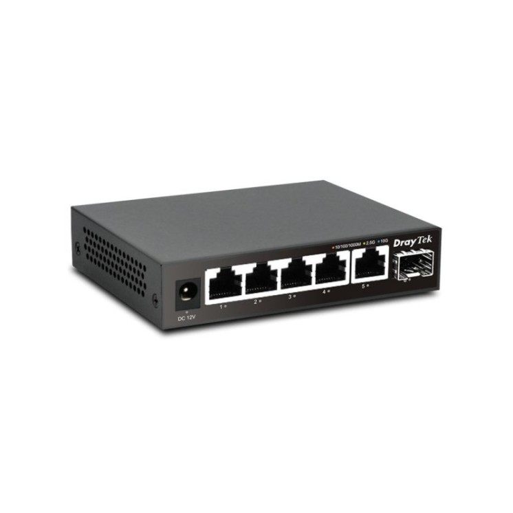 High Performance Unmanaged Switch with 5 x 2.5 GbE Ports and 1 x 10Gbps SFP+ Uplink