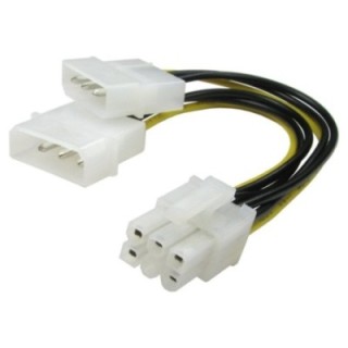 Twin Molex to 6 Pin PCI-e Cable