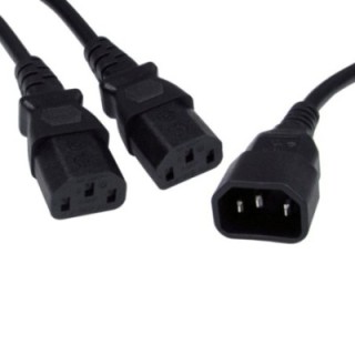 2.5m C14 to 2x C13 Power Splitter Cable