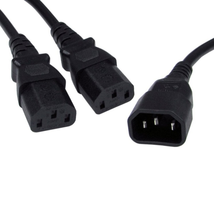 2.5m C14 to 2x C13 Power Splitter Cable