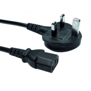 1.8Mtr UK Plug - IEC C13 Black Power Cable