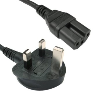 2m UK Plug to C15 Mains Lead