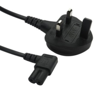 1.8m UK Plug to Right Angled C7 Mains Lead