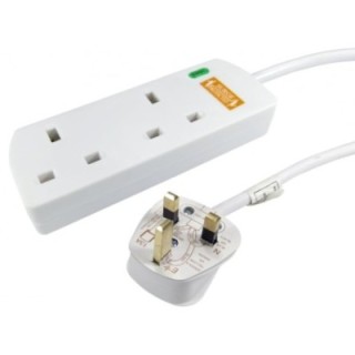 3m Surge Protected UK Power Extension - 2 Ports