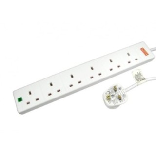 5m Surge Protected UK Power Extension - 6 Ports