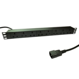 3m 8 Port Horizontal 1U PDU with IEC C14 Plug