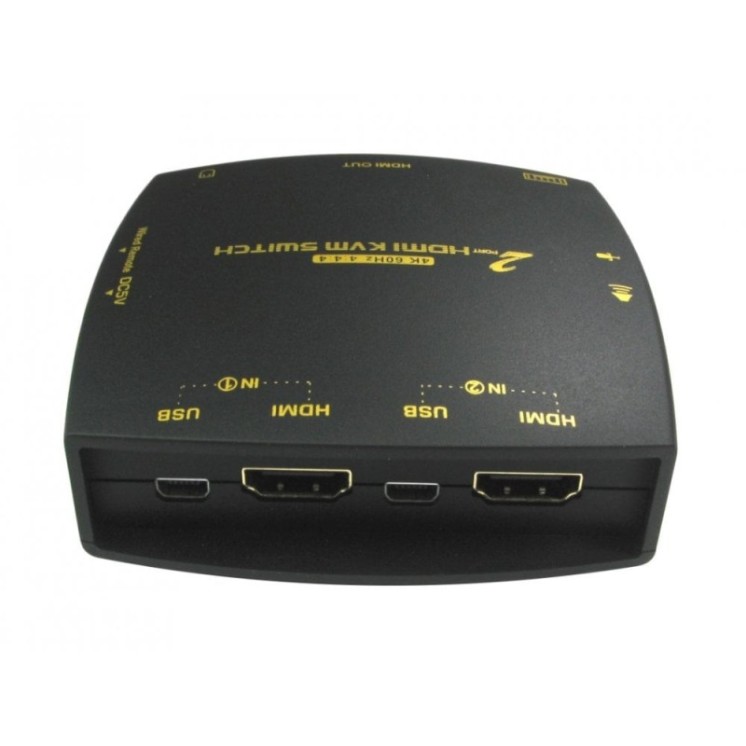 2 Port HDMI KVM Switch 4K@60Hz w/Cables & Remote Control
